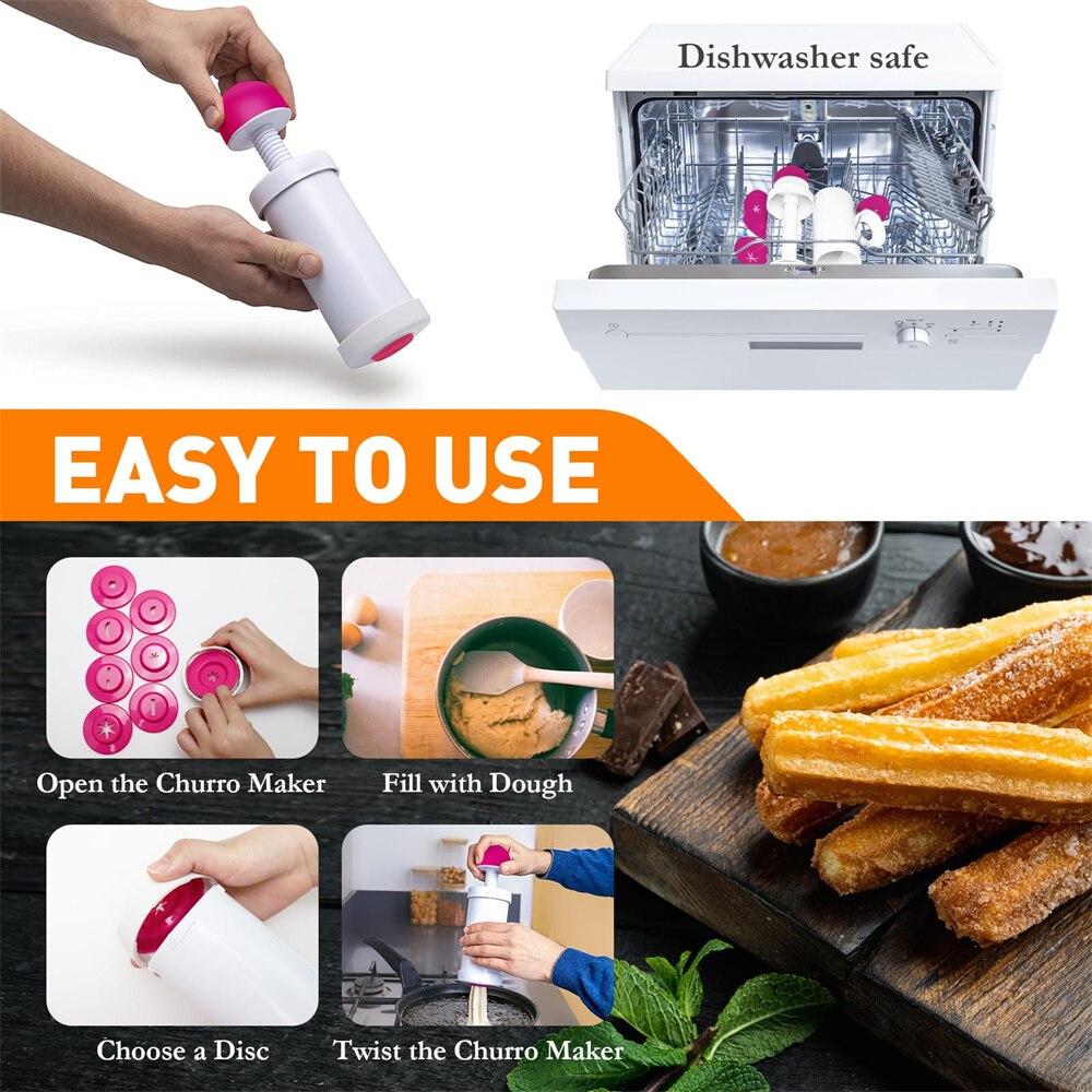 Kit pembuat Churro plastik por - Churros Maker Gun ulasan dan harga